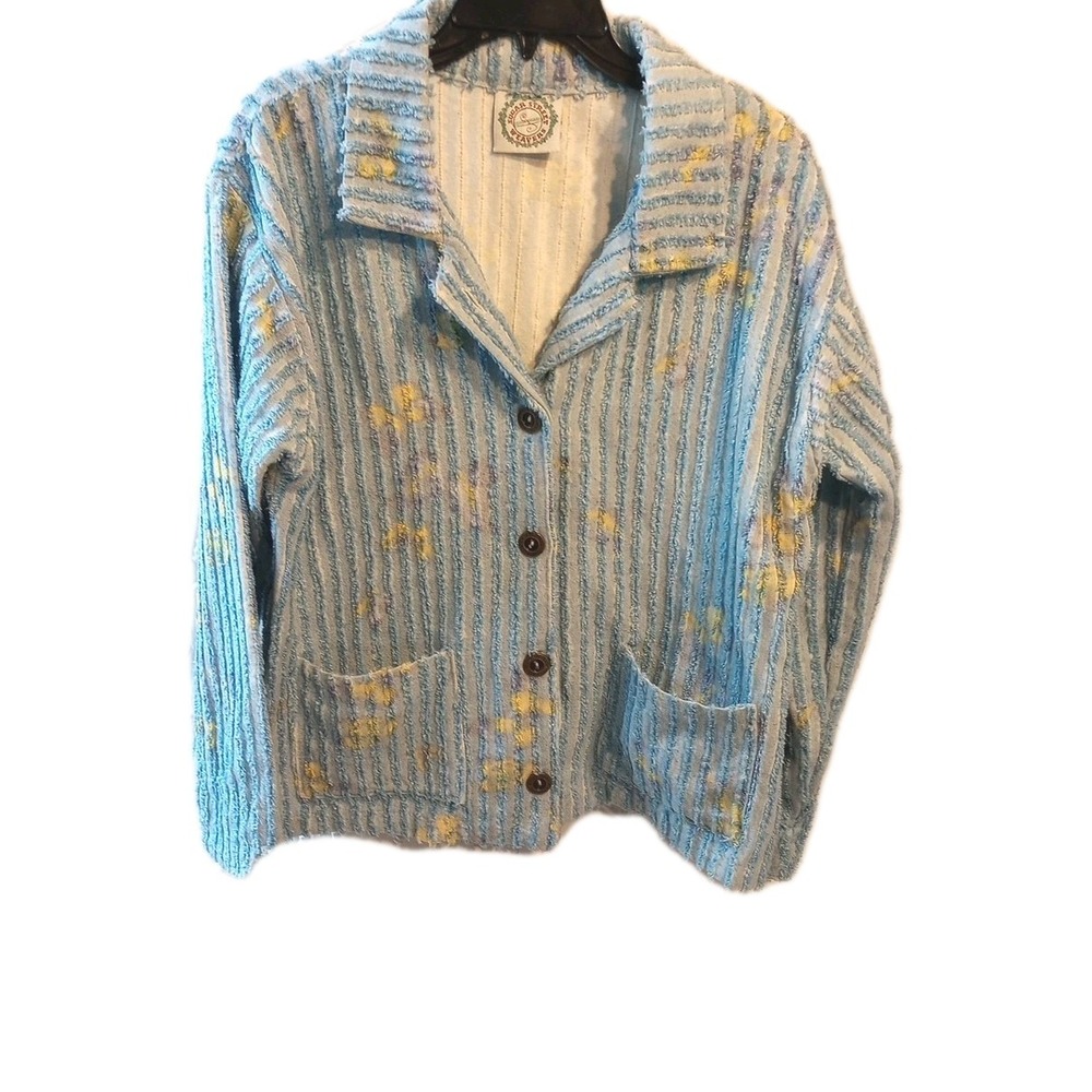 Vtg. Sugar Street Weavers Chenille Abstract Butterfly Cardigan Jacket Women M/L